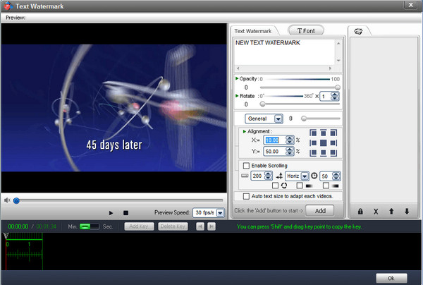 Screenshot of video watermarking software (Video Watermark Pro)