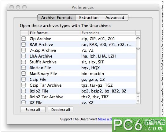 Apple decompression software (The Unarchiver)