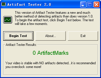 Graphics card memory test software (Artifact Tester)