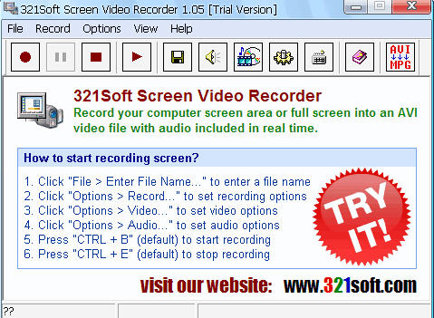 Screen video recorder (321Soft Screen Video Recorder)