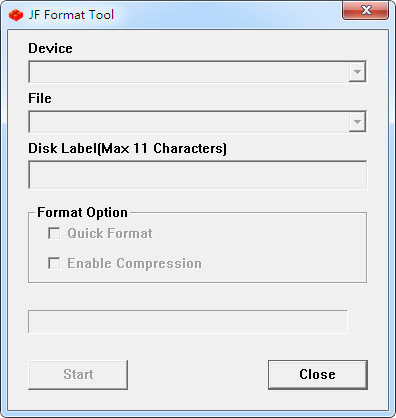 Transcend USB disk formatting tool (JF Format Tool)