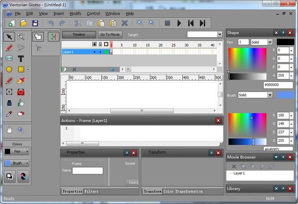 Flash animation production software (Vectorian Giotto)