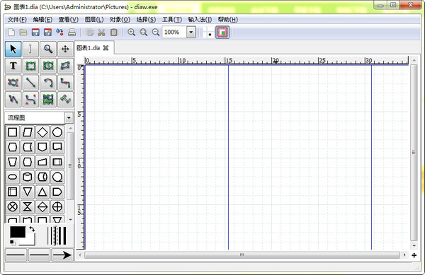 Dia Diagram Editor (flow diagram drawing software)