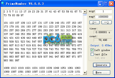 Prime number generator (PrimeNumber)