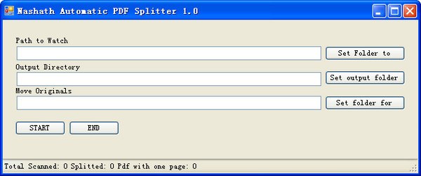 PDF splitting software (Nashath Auto PDF Splitter)