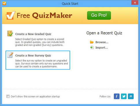 Questionnaire survey production software (Quiz Maker)