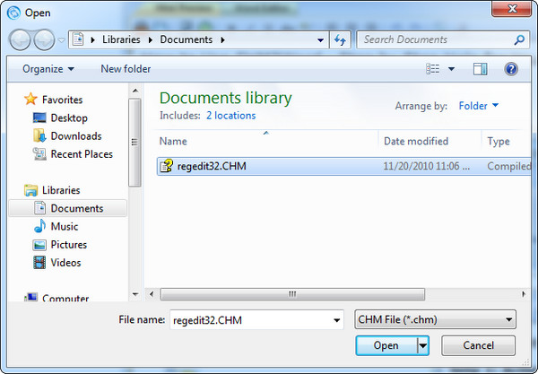 Screenshot of chm to word tool (CHM2Word)