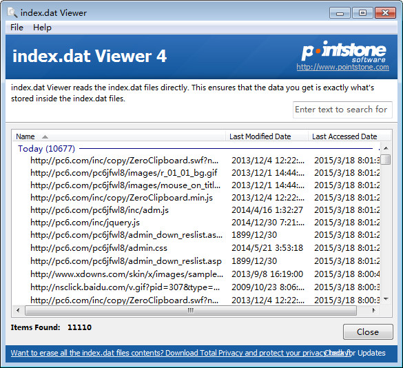 index.dat file viewing tool