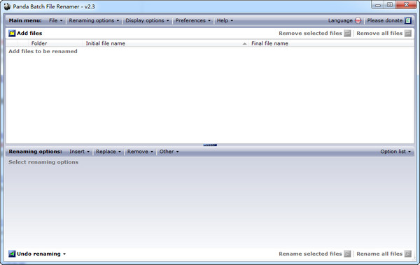 Panda file batch rename tool