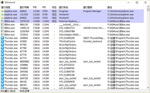 Window analysis tool (Winhwnd)