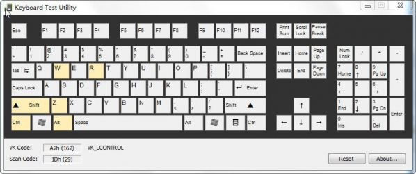 Keyboard test software (Keyboard Test Utility)