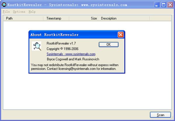 RootkitRevealer screenshot