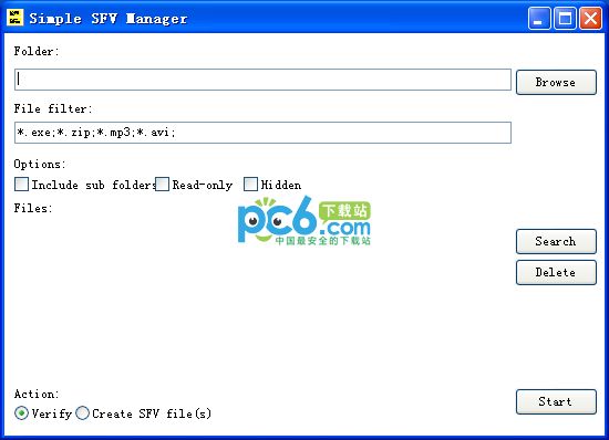 SFV file management (Simple SFV Manager)