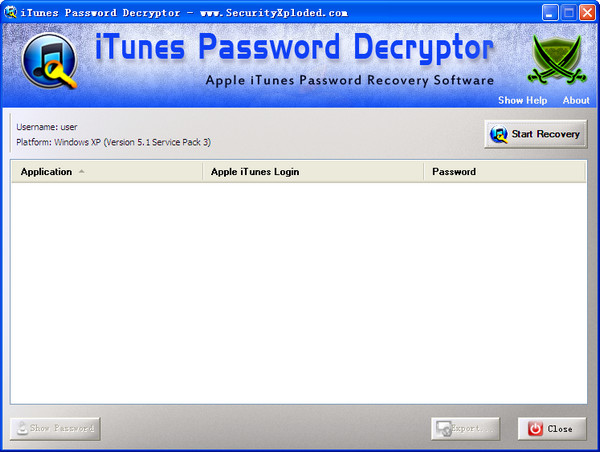 iTunes password recovery tool