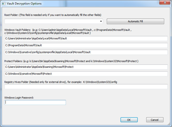 VaultPasswordView (database password view) screenshot