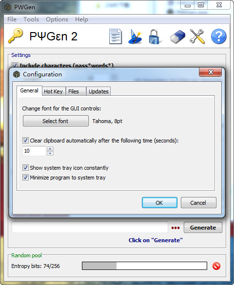 pwgen (password generator) screenshot