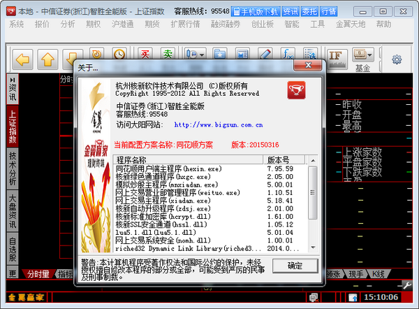 Screenshot of CITIC Securities Golden Wing Winner