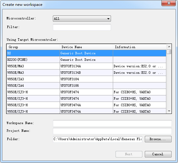 Renesas microcontroller download program screenshot