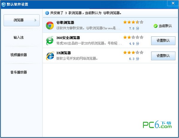 Jinshan Guardian default software settings