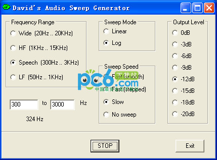 sound sound card signal generator (Davids Audio Sweep Generator)