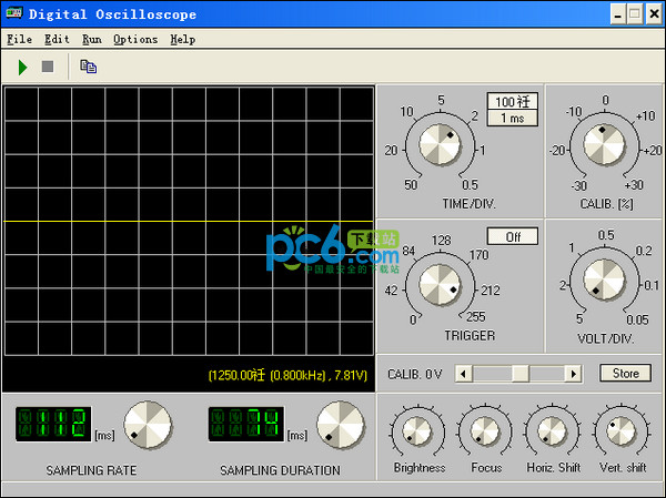 Virtual digital oscilloscope software (BIP Oscilloscope)