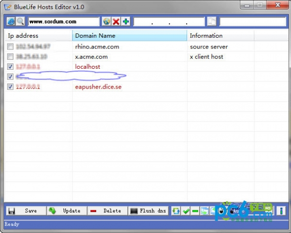 hosts file editor (BlueLife Hosts editor)