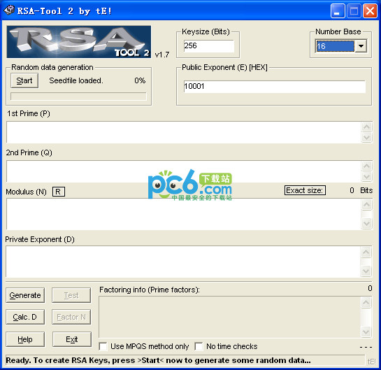 RSA algorithm auxiliary tool (RSA-Tool 2)