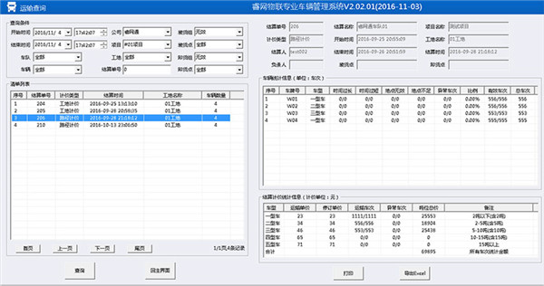 Screenshot of Ruiwang IoT vehicle automatic counting management system