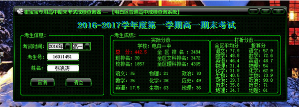 Cui Baobao’s special high school final exam score checker