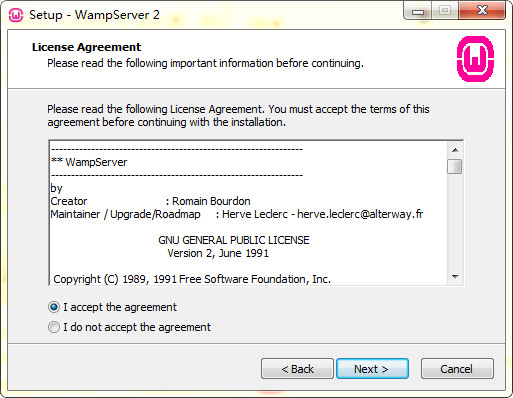 Screenshot of wampserver (php environment installation package)