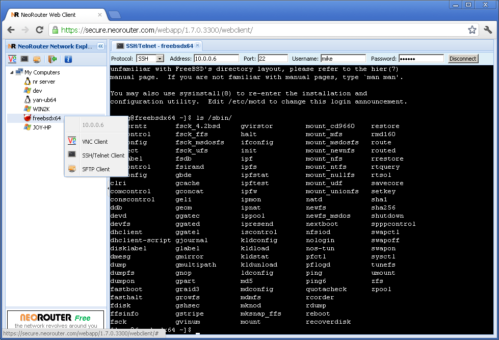 NeoRouter Mesh for SUSE Linux x64