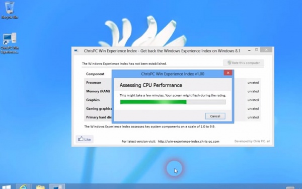 Retrieve win8.1 experience index (ChrisPC screenshot