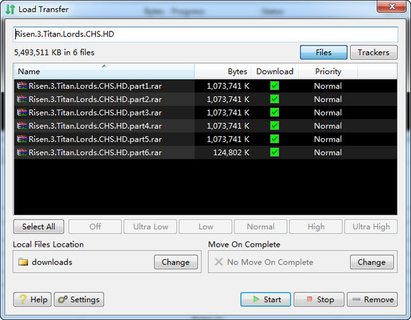 Screenshot of Tixati torrent download tool