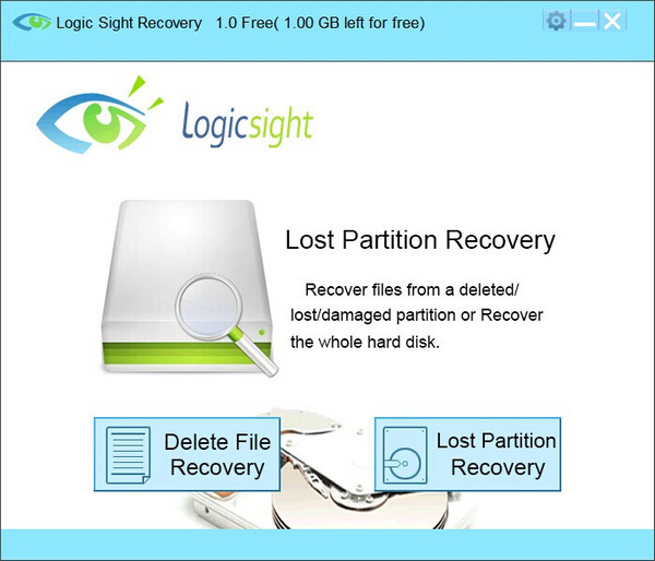 Data restoration tool LogicSight screenshot