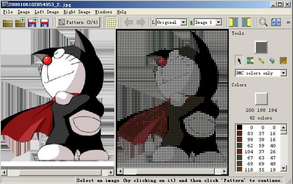 Convert pictures into cross-stitch screenshots