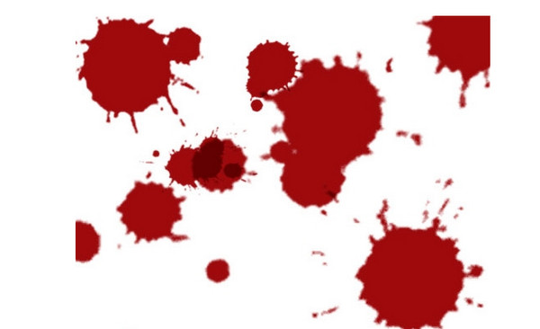 Blood drop blood stain brush