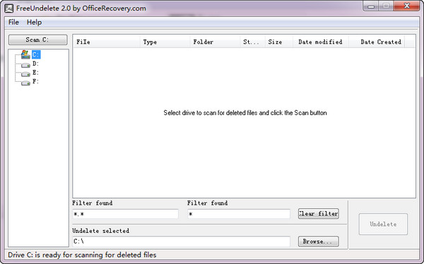 Free data recovery software FreeUndelete screenshots