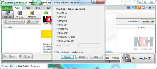 Screenshot of Express Burn Plus