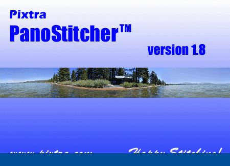 Screenshot of panorama creation tool [Pixtra PanoStitcher]