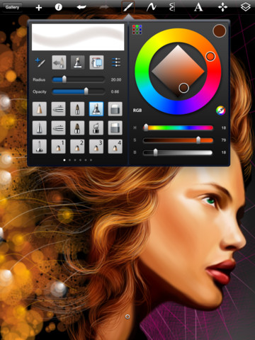 iPad drawing software (SketchBook) screenshots