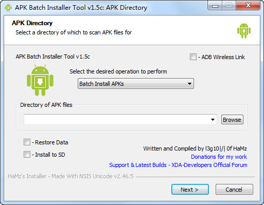 Android software batch backup PC version (APK screenshot