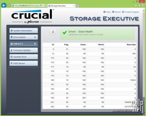 Micron SSD management tool (Storage Executive)