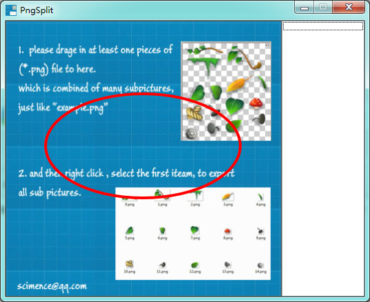 PngSplit (PNG image splitting software) screenshot