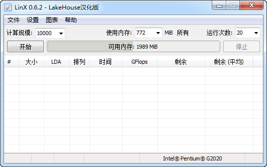 Screenshot of LinX test software
