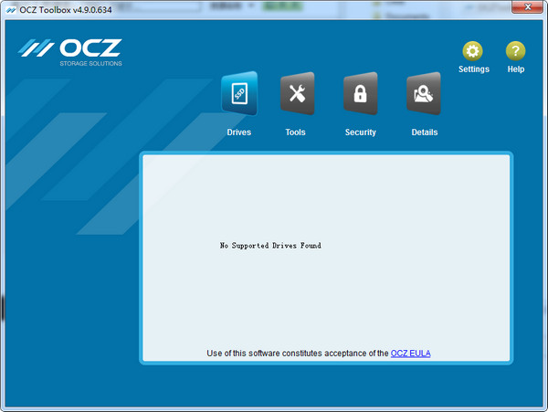 Screenshot of OCZToolbox SSD toolbox