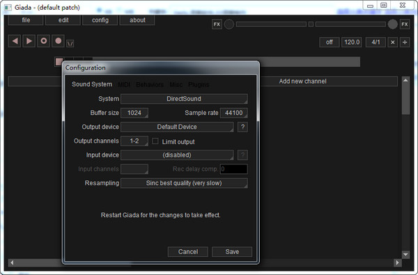 Giada (DJ mixing software) screenshots