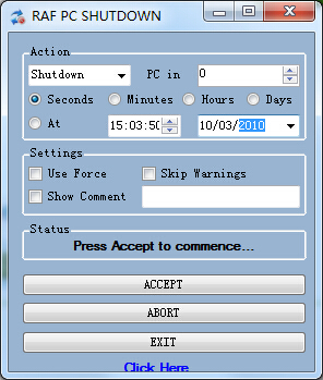 RAF PC Shutdown screenshot