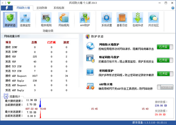 Screenshots of Fengyun Firewall 2013