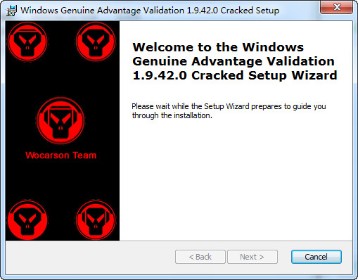 Screenshot of windows genuine verification tool