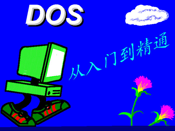 Screenshot of DOS command learning software